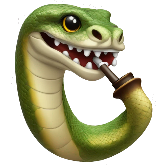 Python smoking a pipe emoji