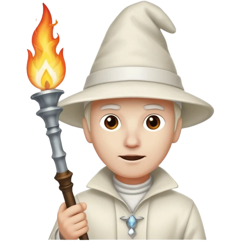 A kkk guy with a torch and pointy hat emoji