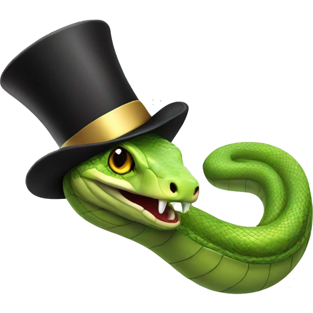 Snake with top hat  emoji