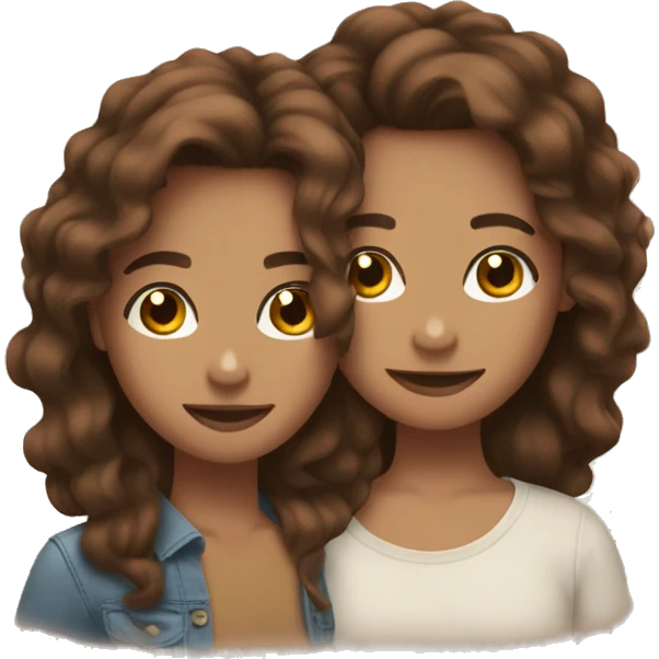 three bestfriends with brown hair and brown eyes emoji