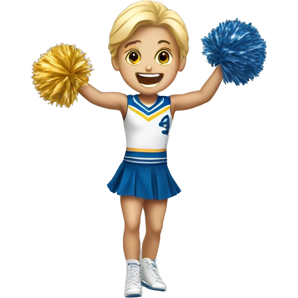 cheerleader cheering boy emoji