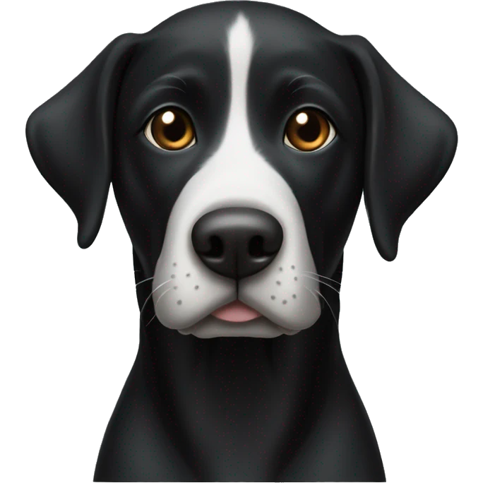 a cute black lab with white on his nose emoji