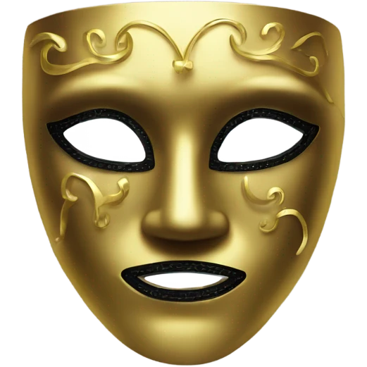gold masquerade mask emoji
