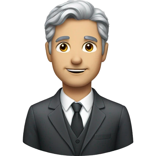 Dark gray haired man in a suit emoji
