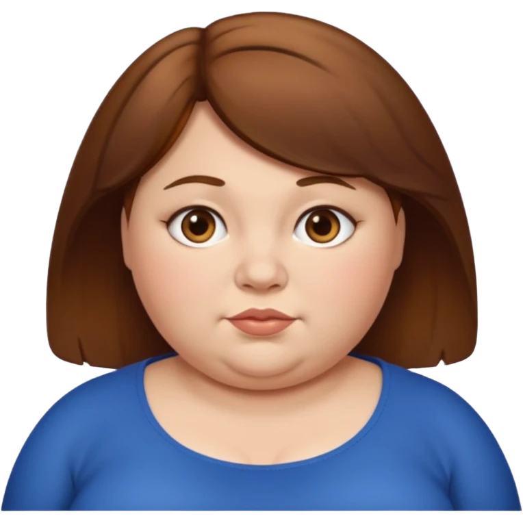 Fat short woman brown hair  emoji
