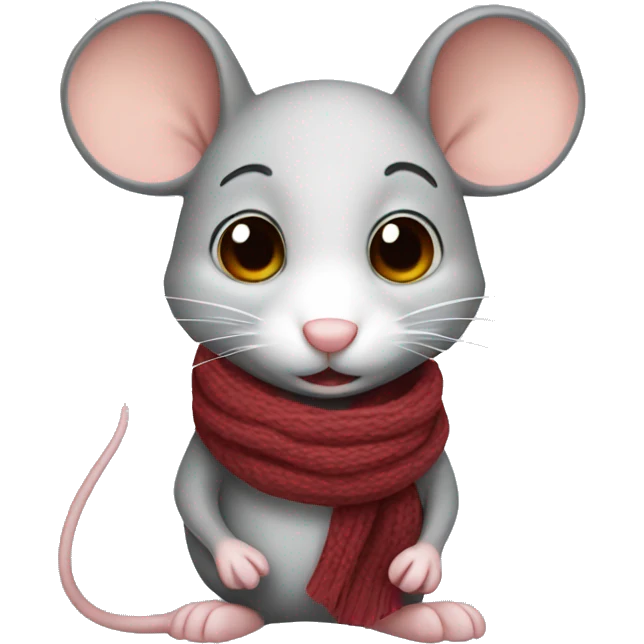 mouse with a scarf emoji