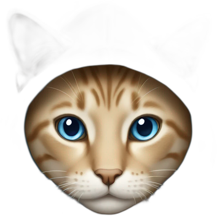 Cat in hoodie blue eyes emoji