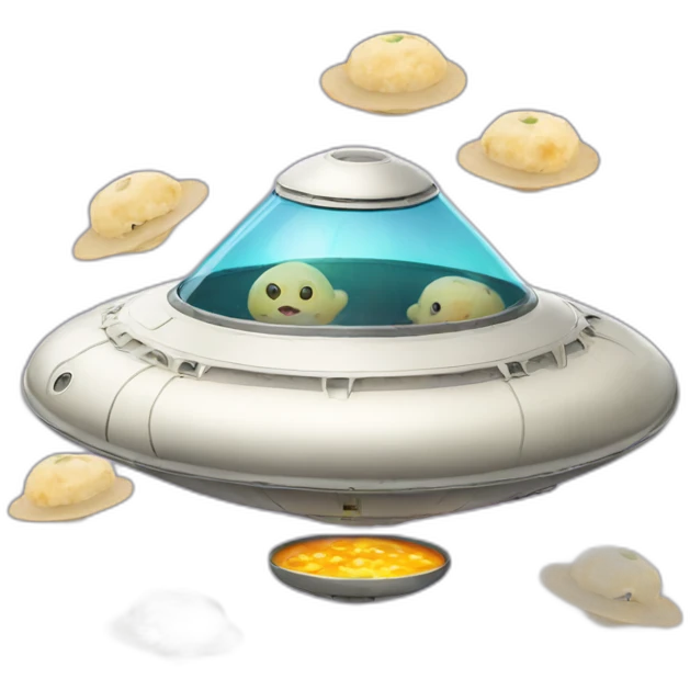 Flying saucer with dumplings emoji