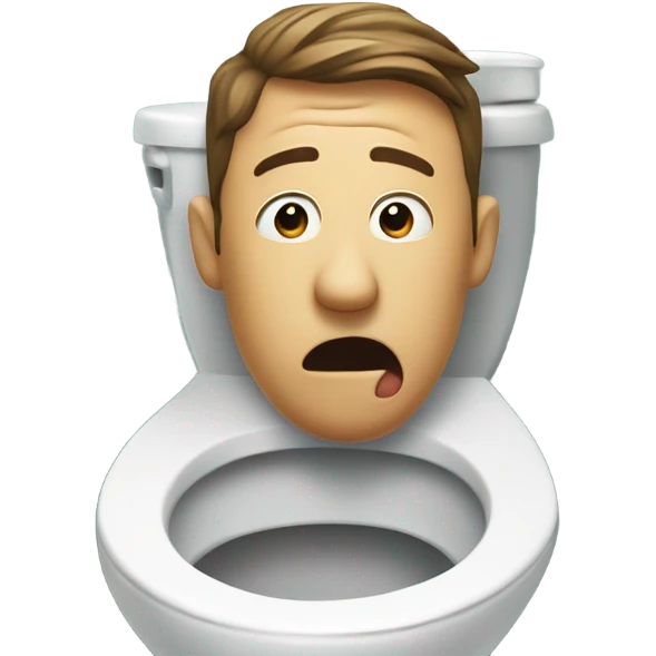 Man's neck and head in skibidi toilet emoji