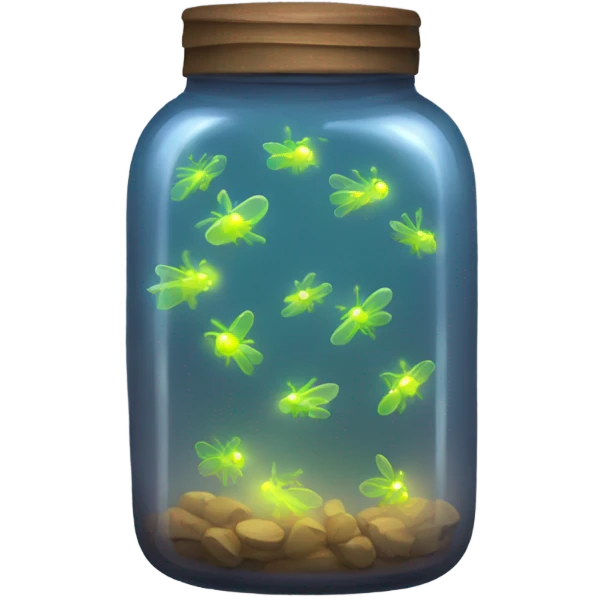 glowing jar filled with glowing flies emoji