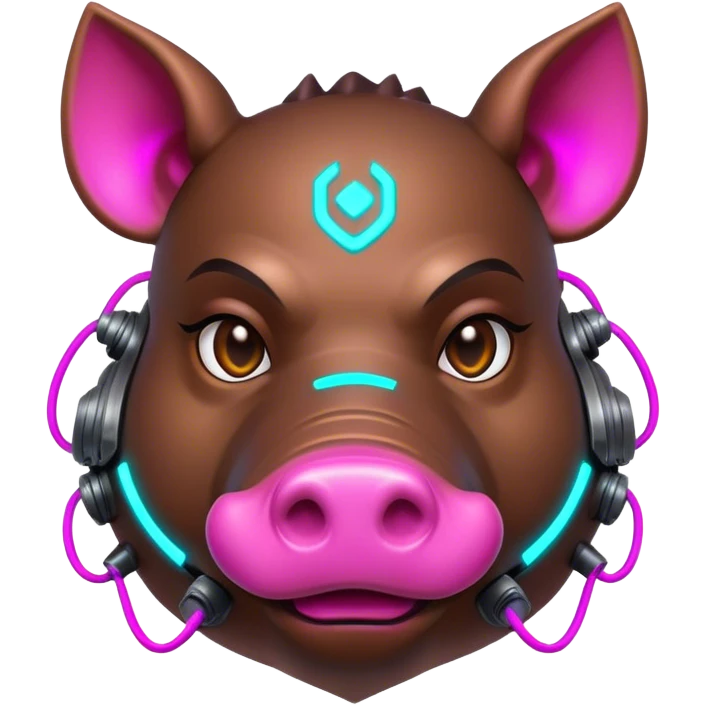 cyberpunk hog with neon emoji