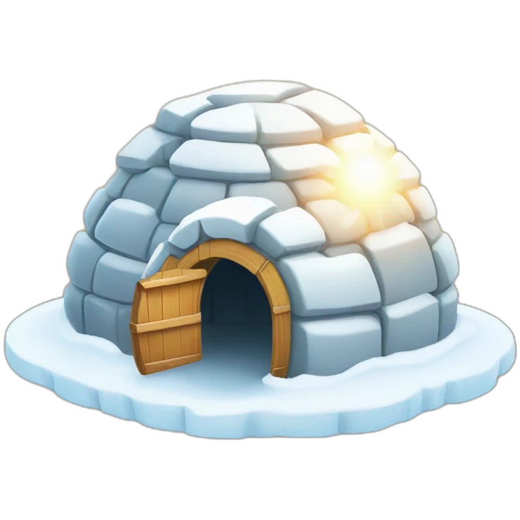 igloo with sun shining emoji
