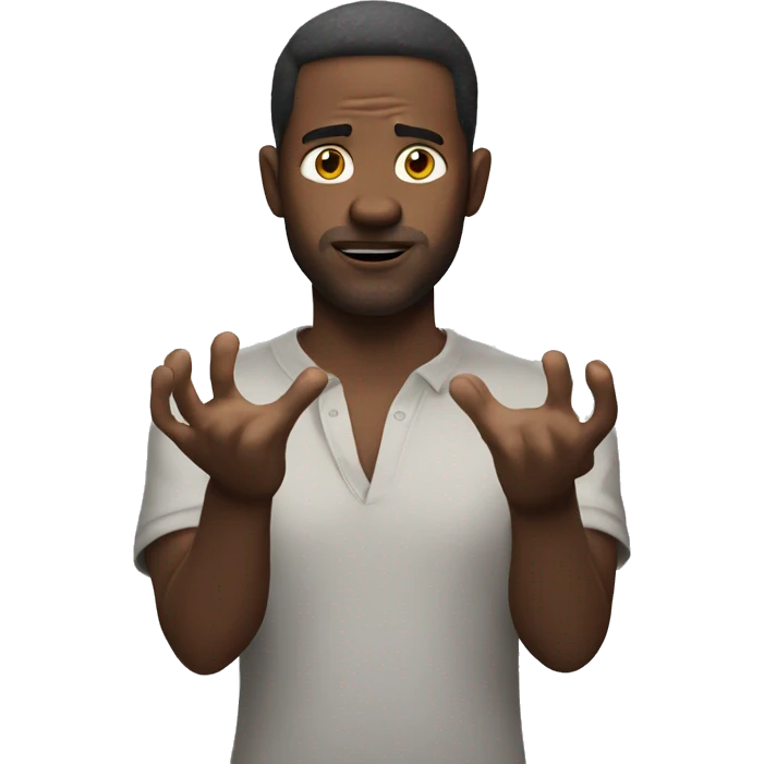 white man shrugging hands emoji