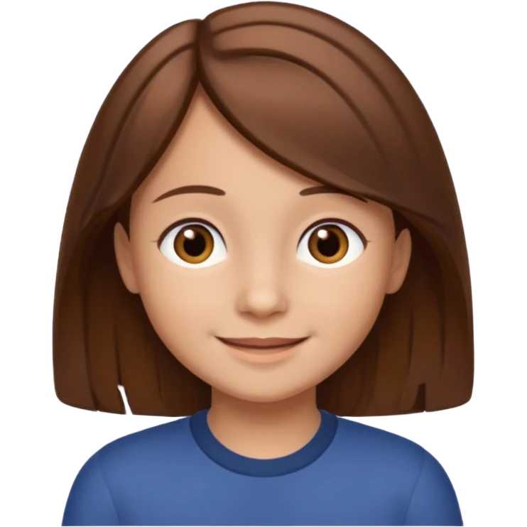 Daria whit brown hair and brown eyes a 7 y.o kid emoji