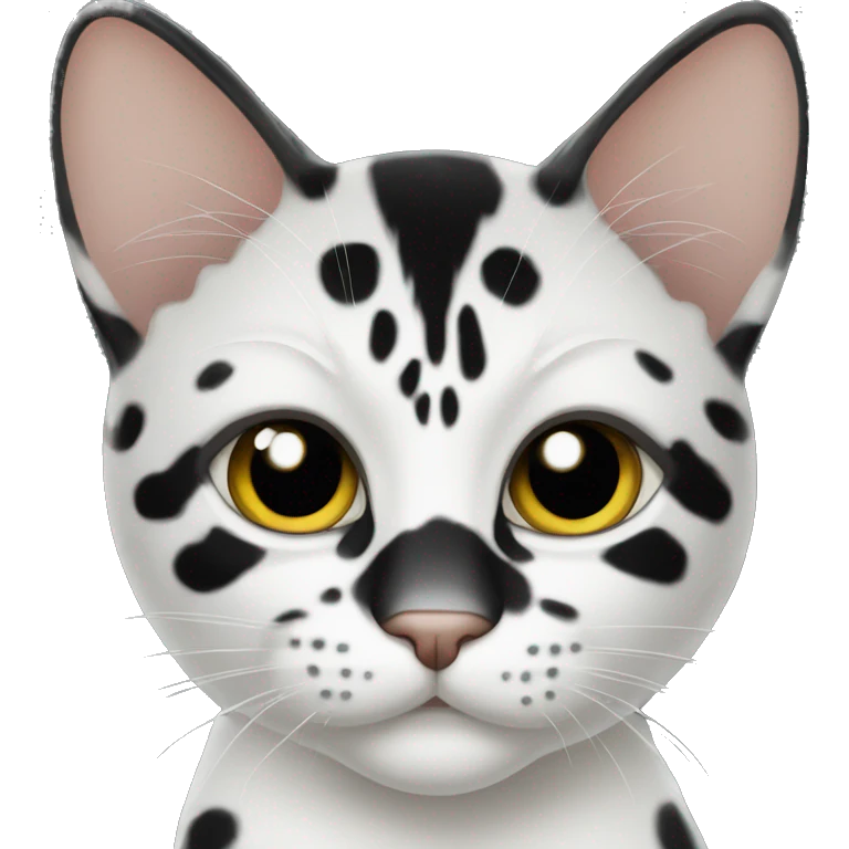 Black and white spotted cat emoji