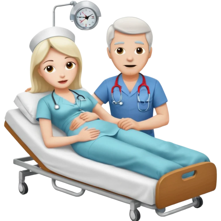 a sick older man being treated by a sexy nurse emoji