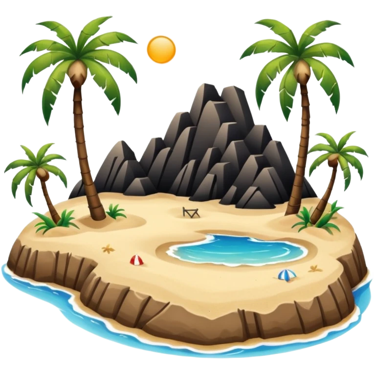 island infrastructure with a beach emoji