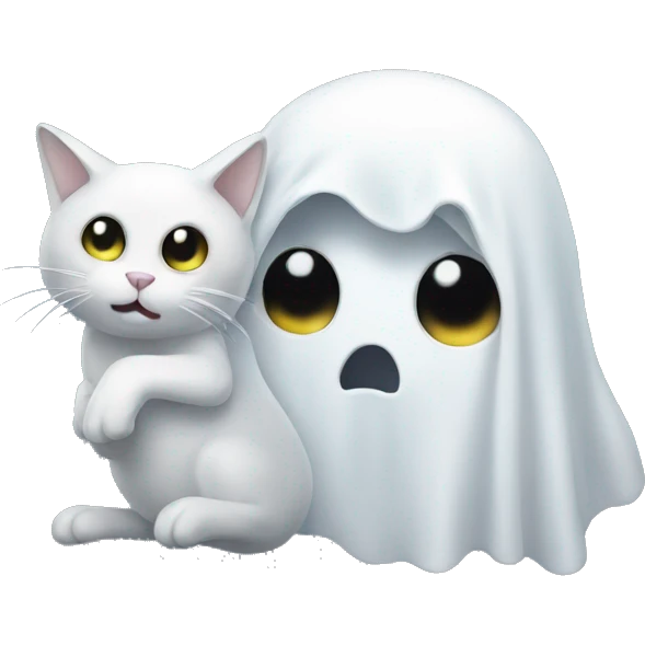 Ghost holding a cat emoji