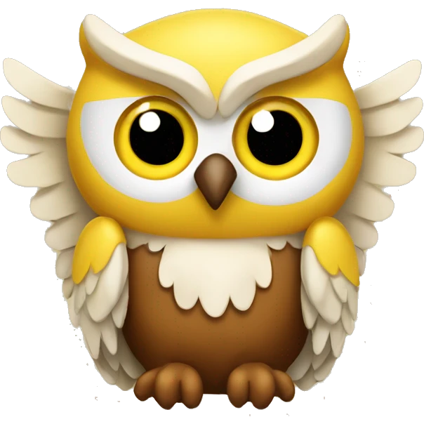 Yellow and brown angel owl emoji