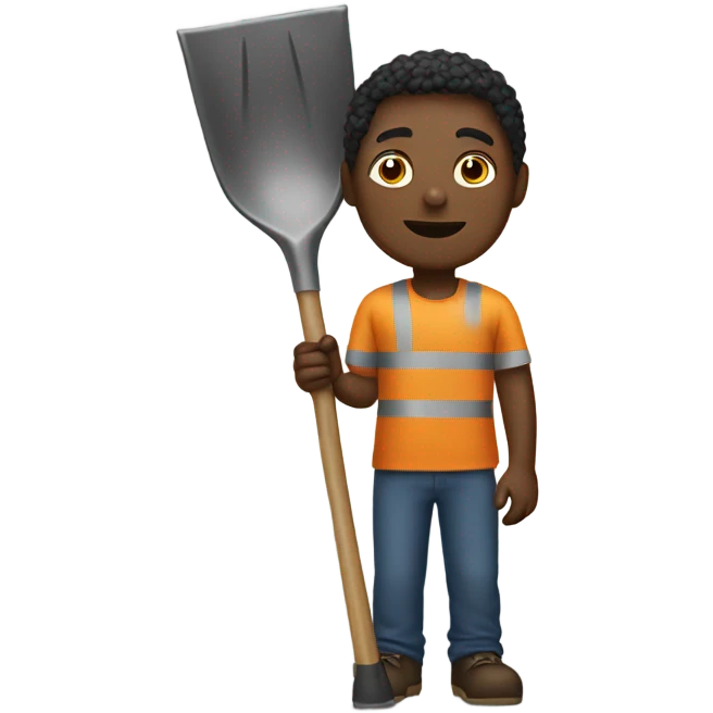 Black person with a shovel emoji