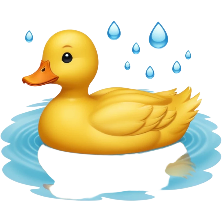 уточка желтая в озере emoji