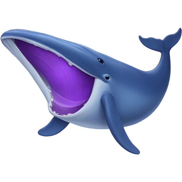 Blue whale purple, open mouth emoji
