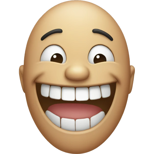 hand drawn laughing face emoji