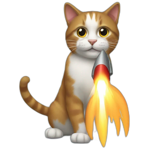 Cat rocket emoji