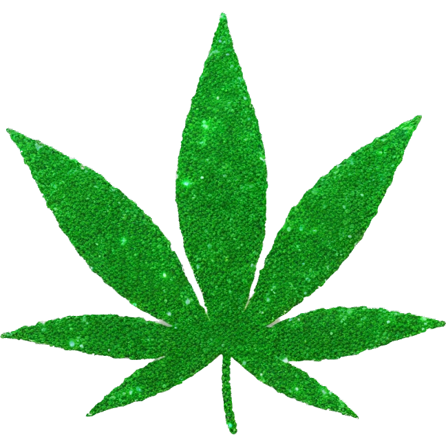 glitter hemp leaf emoji