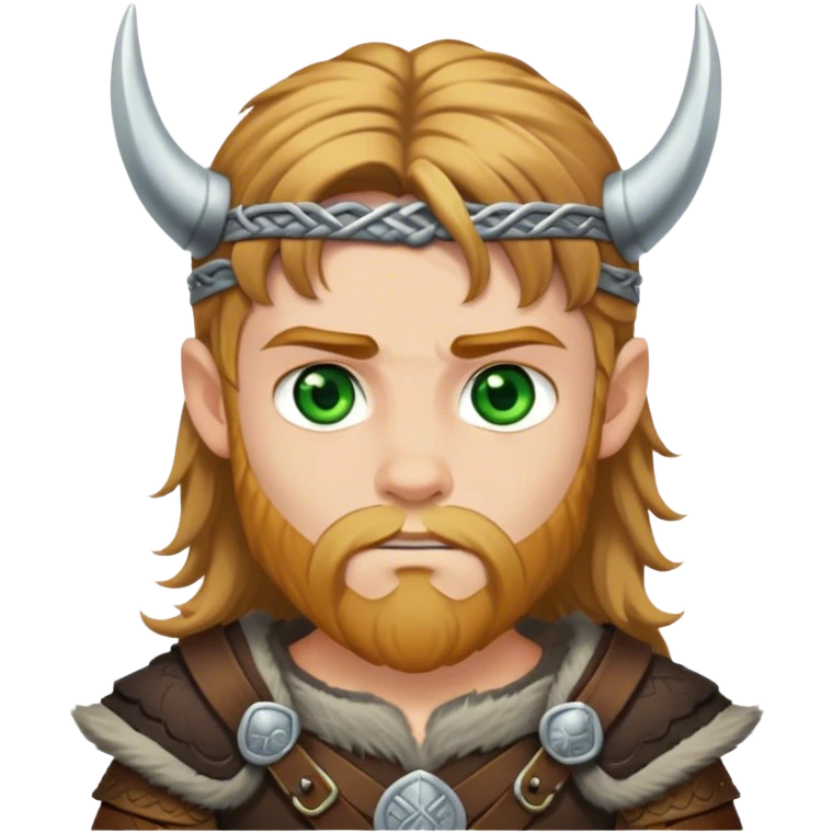 Green and gold dark hair Viking boy emoji