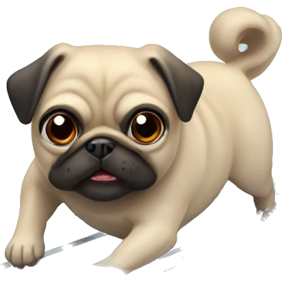 Pug surfing emoji