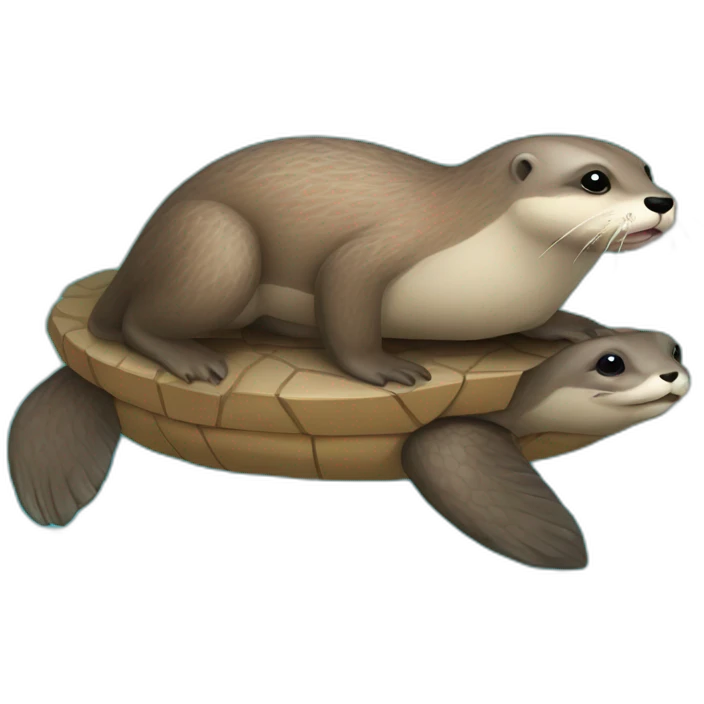 loutre sur tortue emoji