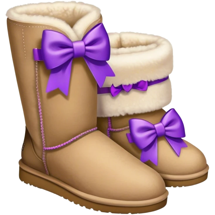 Uggs with purple bows  emoji