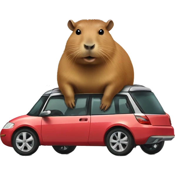 Capybara rich with cars emoji