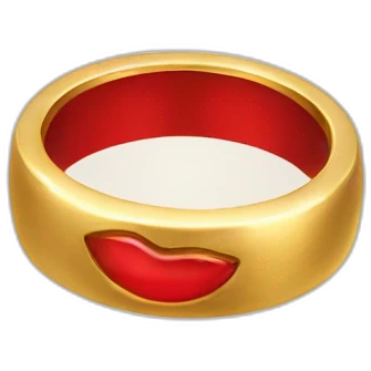 gold ring with red inscription emoji