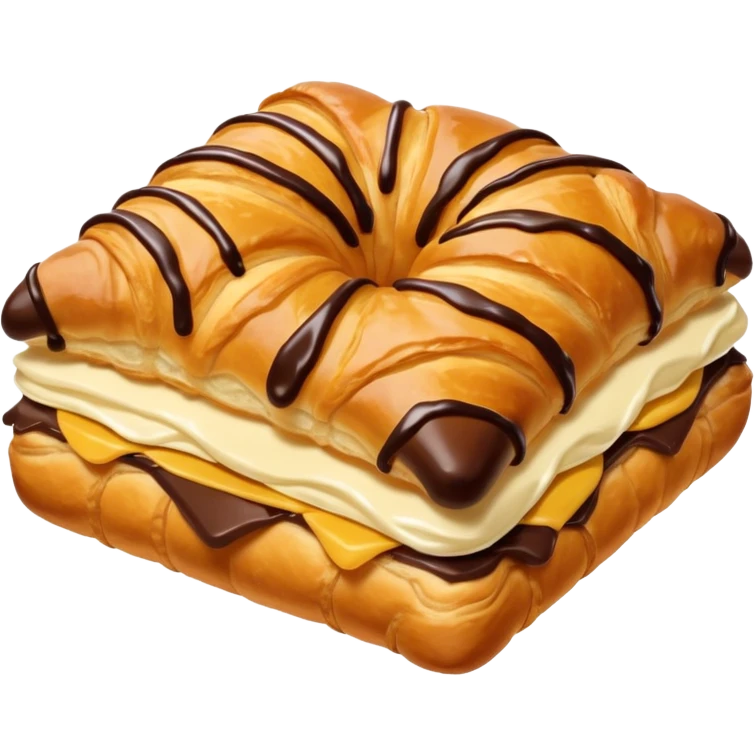 A square crossaint and it has chocolate on the edges emoji