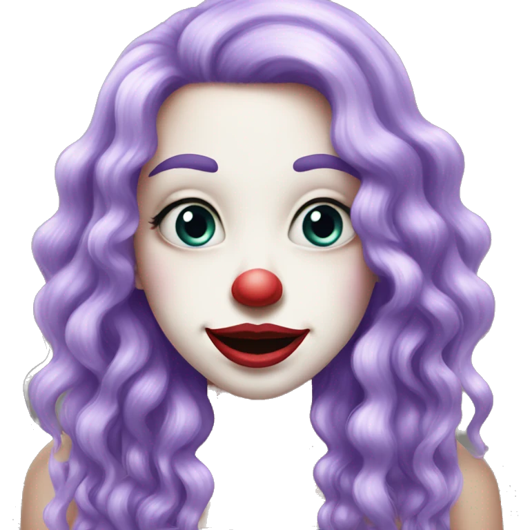 Lavender Clown Girl Long Hair Pretty  emoji
