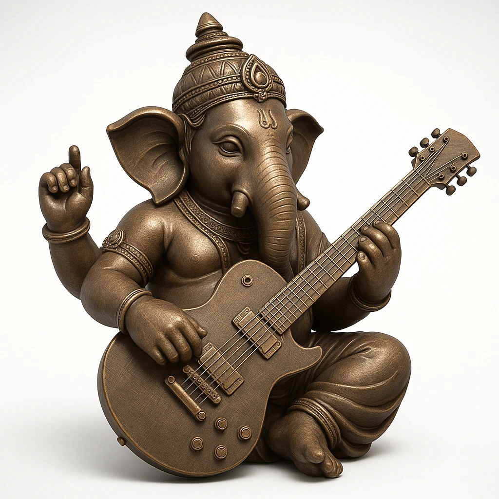 ganesh idol with guitar  emoji