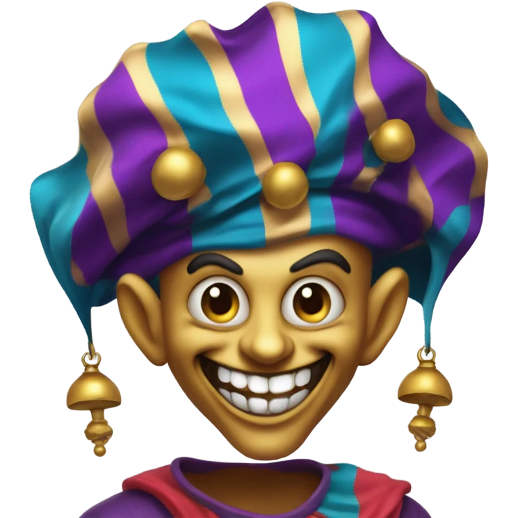 Evil jester laughing emoji
