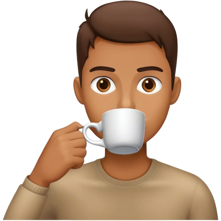 stres sambil minum kopi emoji
