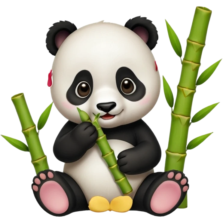 baby panda eating bamboo emoji