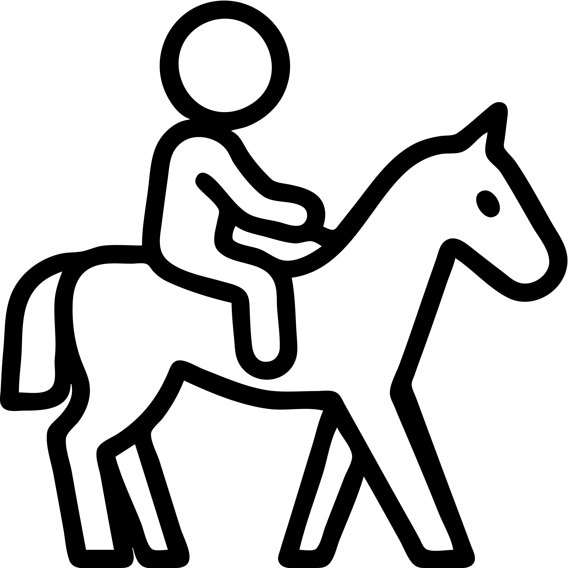 outlined icon of a child on a horse, no fill, simple and recognizable emoji