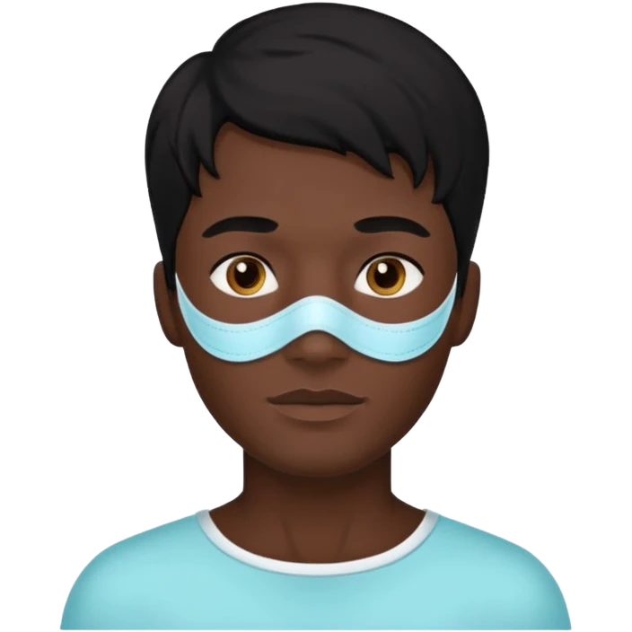 black hair man, Skincare  mask emoji