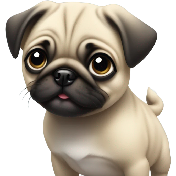 Baby pug puppy playing with a ball  emoji