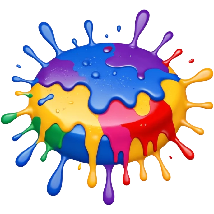 Make a painting which is splattered paint emoji