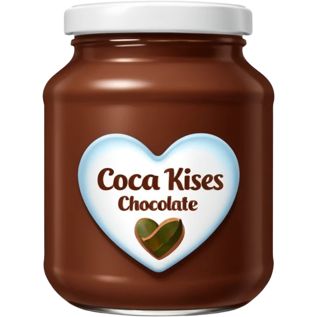 Jar of hazelnut chocolate spread and make the label say cocoa kisses with a white lid emoji