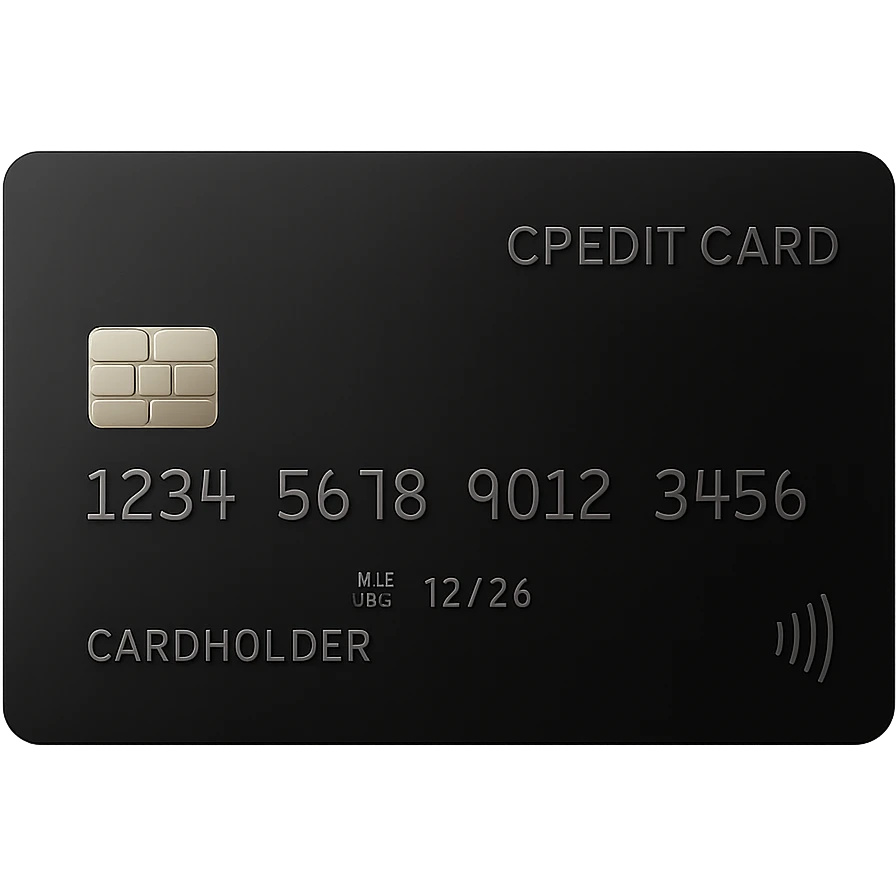 premium black credit card, shiny, elegant, minimal details emoji