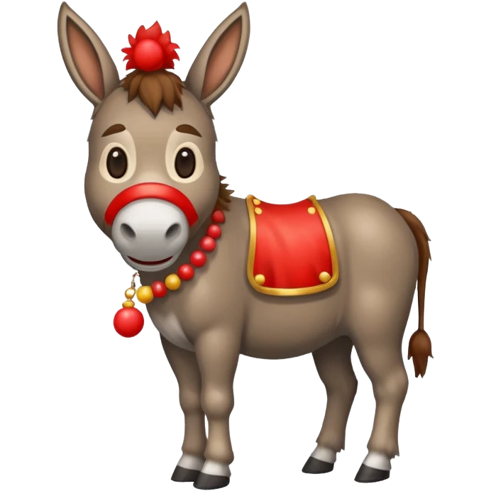 A donkey whis a red clown nose emoji