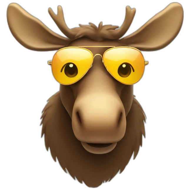 Moose wearing aviator sunglasses emoji