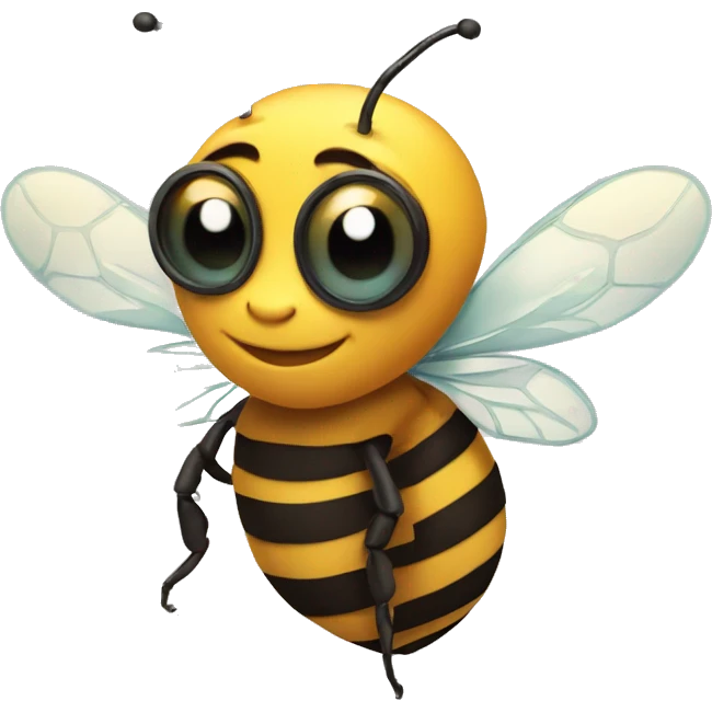 Bee who is smart and cool  emoji